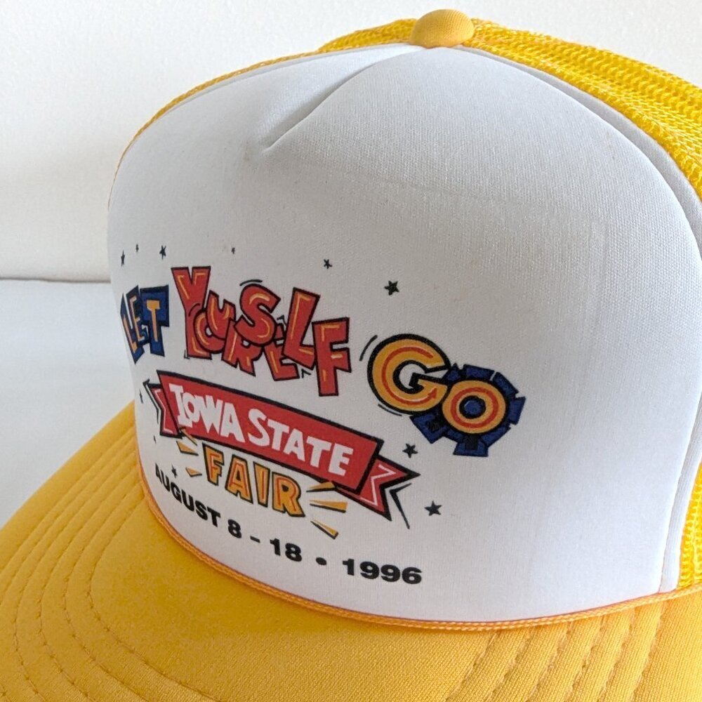 Vintage 1996 Snapback Iowa State Fair Hat 90s Retro Trucker Hat - Picture 7 of 8